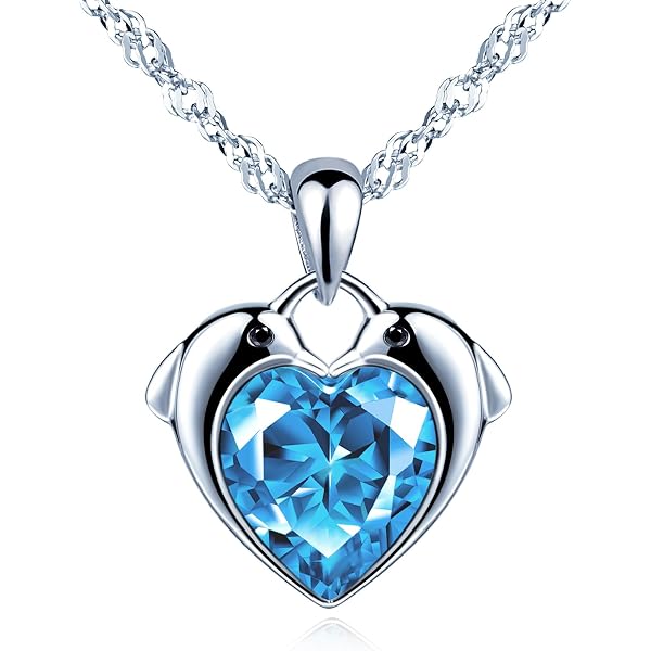 Infinite U Collana Ciondolo Delfino Cuore In Argento Sterling 925 Rodiato Con Zirconi - 3