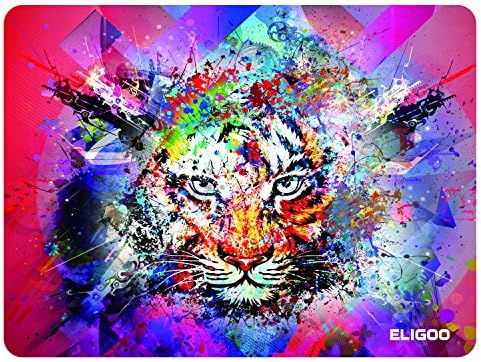 Eligoo Mouse Pad Small Rectangle Funny Cartoon Gaming Mat - Colorful Tiger