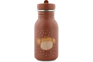 TRIXIE BABY Trixie – Trinkflasche für Kinder aus Edelstahl 350 ml – Mr. Monkey (Affe)