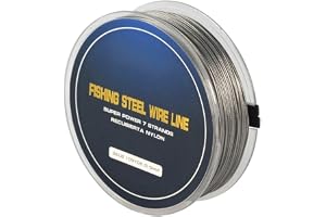 KASTWAVE 0.5mm 100m 26lb Fishing Steel Wire Fishing Lines max Power 7 Strands Super Soft Wire Lines Cover with Plastic Waterproof Lead line