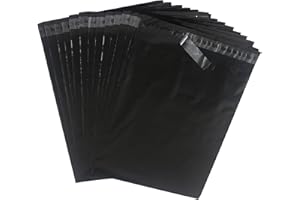 HVDHYY Koperta z tworzywa sztucznego, wysyłka, opakowanie Vinted, czarna, 40 cm x 50 cm