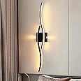 EIDISUNY Led Wall Light, Indoor Led Wall Sconce Light, Modern Wave bar LED Wall Lighting Fixtures, Indoor Wall Lamp for Living Room Hallway Bedroom Bedside Vanity Mirror - 80cm 28W(Warm White Light)
