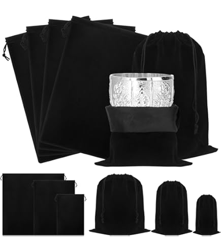 Swpeet 4pcs Noir 8 X 12 Pouces Argent Sac De Rangement Kit , Anti
