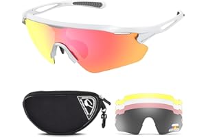 Snowledge Sports Sunglasses UV 400 Protection, Cycling Glasses with TR90 Superlight Frame for Men Women Cycling Climbing Fishing Driving Golf