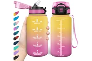 HoneyHolly Borraccia 500Ml, Senza BPA & A Prova di Perdita, Borraccia con Cannuccia, Reutilizables, Scuola Elementare, Cantimplora Motivazionale per Scuola, Palestra, Ufficio, Running