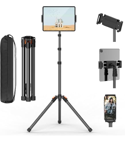Support De Sol Réglable Pour Tablette Et Téléphone - Hauteur 40-150 Cm, Rotation 360°, Compatible 4.7 à 13 Pouces