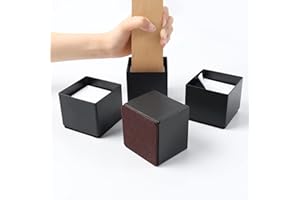 AIRUJIA Rehausseurs de meubles en acier au carbone de 5 cm, diamètre de 8 cm, protection intégrale, rehausseurs de meubles robustes qui ajoutent 5 cm de hauteur aux lits, supporte 9 kg (noir, carré)
