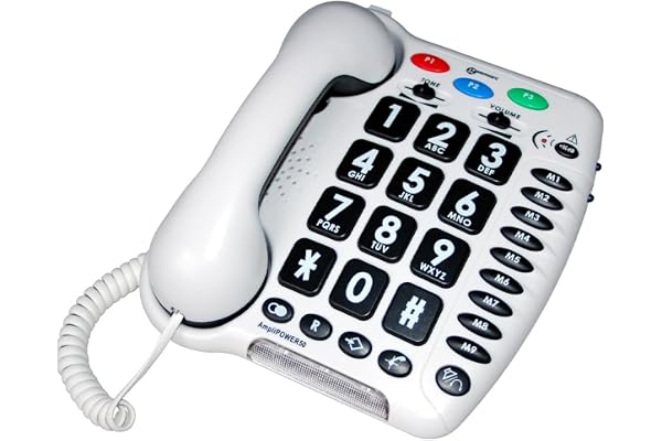 Geemarc TELEPHONE AMPLIFIE +60db AMPLIPOWER 50 ANTHRACITE AVEC GROSSES TOUCHES