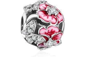 Symretie 925 Sterling Silber Charms Anhänger für Armbänder und Halskette - Reisen Family Herz Bead Charms Schmuck Geschenke