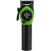 TR-5100 Profesyonel Sa&ccedil; Tıraş Makinesi | 9000 RPM Dijital Ekran | Şarjlı Berber Tipi Clipper Yeşil