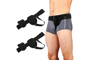 TQPUWT Cinturón para hernia inguinal, 2 Piezas cinturones para hernia para hombres y mujeres, cinturón para hernia ajustable y flexible, soporte para hernia, alivio dolor con almohadillas compresión