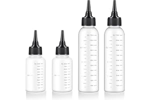 guduling 4 stycken klämflaskor 110 ml 50 ml, applikatorflaska hår, 17 x 3,8 x 3,8 cm, pet+pp-material, transparenta applikato