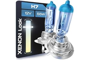 Gread - Bombillas H7 55W 12V Luces Para Faros Delanteros, Super Blanco Lámpara Halógena Auto Lámpara 8500K, larga vida Paquete de 2