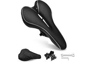 HOMOTO Gel Selle de Vélo Confortable, Selle VTT Confort Homme Siège de Vélo Ergonomique pour Homme Femme VTT/Vélo de Route/Vélos de Ville/Vélo de Course