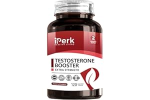 iperk Testosterone Support | 120 Capsules | Fenugreek + Ginseng + Maca + D-Acid aspartic Zinc | Testosterone Supplements for Men