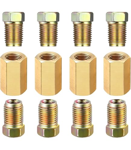10 Connecteurs De Ligne De Frein BNGXR 4,75mm - Kit Raccord Cuivre Nickelé Sans Évasement Pour Frein Auto