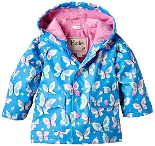 Hatley Baby-Girls Infant Butterflies Raincoat, Blue, 18-24 Months