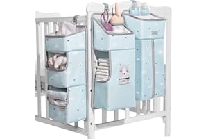 Sunveno Wiszące przechowywanie łóżka dziecięcego Wiszące organizatory łóżka dziecięcego Wiesząca torba do przechowywania łóżka dziecięcego Organizer z odłączalną przegrodą (niebieski)