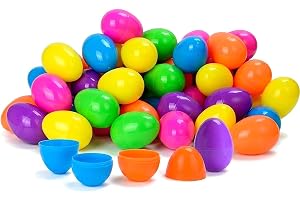 Taspire 50 stycken 6,40 cm påskägg i plast, fyllbara påskägg