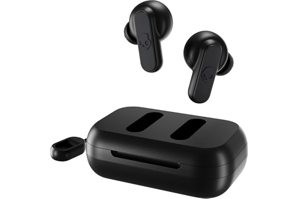 Skullcandy Dime 2 Écouteurs Intra-Auriculaires sans Fil, Autonomie 12 h, Microphone, Compatibles iPhone + Android + Appareils Bluetooth - Noir