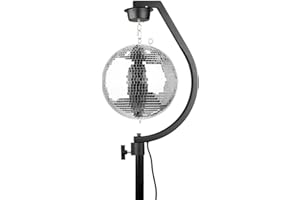 Fuzzix MBS30 - Support Motorisé pour Boule à Facettes Jusqu’à 30 cm | Rotation Silencieuse 3 TR/Min, Structure Acier Renforcé, Installation DJ & Événementielle