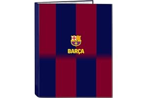 Safta F.C. Barcelona 1ère équipe 25/26 Classeur avec feuilles 4 anneaux, idéal pour enfants de différents âges, confortable et polyvalent, qualité et résistance, 26,5 x 33 cm, Bleu/grenat, M