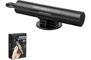 MIGIFTDY 2 In 1 Auto Sicherheitshammer Gurtschneider & Notfallhammer Kompakter Tragbar Car Emergency Escape Tool Multifunktionaler Kopf aus Wolframstahl Notfall Werkzeug Für Autoglas (Schwarz)