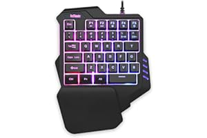 RedThunder RGB Rétroéclairé 35 Touches Mini Clavier de Jeu Portable - Contrôleur de Jeu Ergonomique pour PUBG LOL WOW DOTA2 - Ordinateur de Bureau PC Mac Gamer