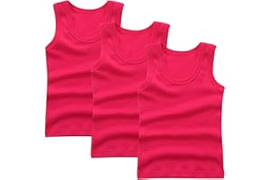 XINYUNZU 3er Pack Tank Top Kinder Baumwolle Unterhemd Rundhals Ärmellose Shirt Casual Tanktop Einfarbig Freizeit Tops Sommer Unterhemden für Jungen und Mädchen 2-14 Jahre