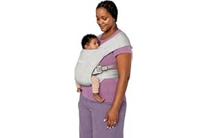 Ergobaby Embrace Baby Carrier for Newborns from Birth with Head Support, Extra Soft and Ergonomic, Soft Grey