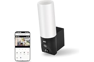 EMOS GoSmart Outdoor kamera do monitoringu z WiFi i aplikacją + lampa LED 1200 lm, obracająca się kamera IP 3 MP ze światłem, kompatybilna z Alexa, Google Assistant, bez pułapki ABO, czarna