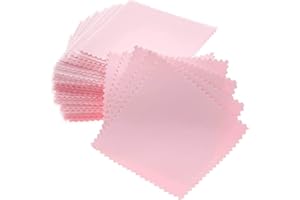 Fanshiontide 50 Pcs Soft Jewelry Cleaning Cloth Silver Pink Jewellery Polishing Cloths Pearl Cleaner Cloth for Sterling Silver Gold Platinum