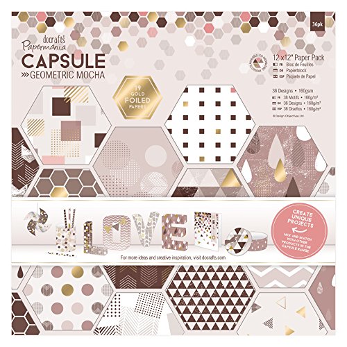 Docrafts Papier Pack, Papier, mokka, 12 x 12 Zoll, 36 Stück