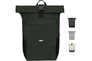 LARKSON Mochila Enrollable Hombre & Mujer - No 4 - Macuto para Viaje, Uni, Trabajo - de Botellas Pet Recicladas - Bolso para Portátil - Impermeable