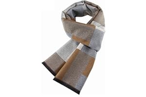 JFAN Hombre Bufanda Cálida de Otoño e Invierno Bufanda del Tartán Moda y Elegante Suave Larga Clásico Scarf Cozy Casual Cálida Bufanda de Cachemira