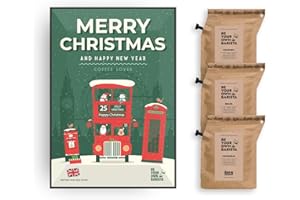 GROWER'S CUP Christmas Greeting Cards for Coffee Lovers – Includes 3 Premium Coffee Brewers with Gourmet Coffees of The World | Unique & Unusual Hamper Style Letterbox Gift Idea for Men & Women