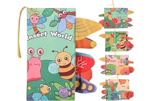 STERLING PROTECTOR CASE Baby Book Fabric Book for Babies, Baby Toy 0 - 6 Months, Picture Book with Insects, Feel Book Crinkle Book, Early Development Baby Cloth Books, Perception Learning Toy, Gifts for Boys Girls