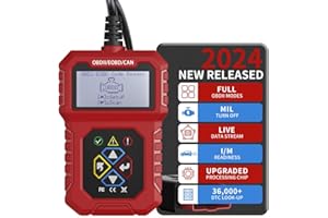 OBD2 Diagnosegeräte Scanner, iKiKin tragbare Scanner Diagnose Motor Fehlercodeleser I/M Ready DTC Suche, passend für OBD II/EOBD Protokollfahrzeuge seit 1996 (Rot)