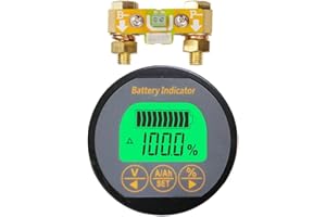 Ampnogy AiLi Battery Monitor Tester Voltmeter Ammeter 8-120V 0-350A 999Ah for Car Auto Motorboat Caravan Motorhome Motorhome Solar