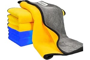 Wholistic Car Drying Towels 4 Pack, Ultra Thick Plush Microfiber Cleaning Towels Super Absorbent Quick Drying Cloth– Washable & Reusable for Home, Car Wash, Windows, Kitchen 30 x 40 cm (Mix Colours)