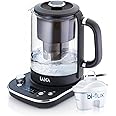 LAICA ISEO Water Filter Electric Kettle, 1L Filtered Capacity, with Variable Temperature Settings + 1 Bi-flux® Tea and Coffee Water Filter Cartridge, 3kw - Glass, (Black)
