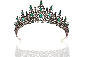 HPMAISON Diadème Femme Tiara Cristal Couronne Strass Couronne Princesse Fille Bandeau Adult Mariage Cheveux Accessoires Cadeau pour Concours Parties Festival fête Halloween Cosplay