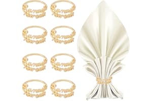 SHENGOU Anneau De Serviette en Métal,Anneaux De Serviette De Table,8 PCS Anneaux De Serviette pour Mariage,Rond De Serviette en Métal,Ronds Et Porte-Serviettes (10)