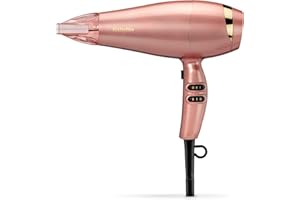 BaByliss Sèche-cheveux Rose Gold - Sèche-cheveux léger et puissant, 2100W, Fonction ionique, Technologie céramique, Séchage rapide, 3 températures et 2 vitesses, Rose gold, 5336PE