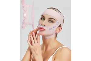 Dooyilets V-Gesichtsmasken, Lifting-Maske, Wiederverwendbare V-Linien-Maske,V-förmige Schlankheits-Gesichtsmaske für Doppelkinn und schlaffe Gesichtshaut (Rosa)