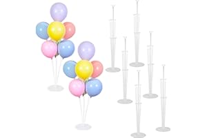 ELALOVE Ballonständer für Luftballons, 6 Sets Luftballon Ständer mit Stäben und Halterungen, Wiederverwendbare Luftballon Ständer Transparentes Ballon Stand Set für Geburtstag Partydeko Hochzeit