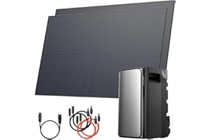 Solarway® 1000Wp / 800W Balkonkraftwerk mit 1,9kWh Speicher komplett Steckdose - 1,9 kWh EcoFlow Stream Max - Solaranlage Komplettset - 500W bifaziale Solarmodule & EcoFlow Speicher & Zubehör