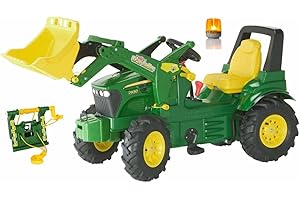 ROLLY TOYS Véhicule RollyFarmtrac John Deere 7930 (Balise rotative, Chargeur Frontal, treuil, Enfants de 3 à 8 Ans, pneus pneumatiques) 710362, Vert, Petit