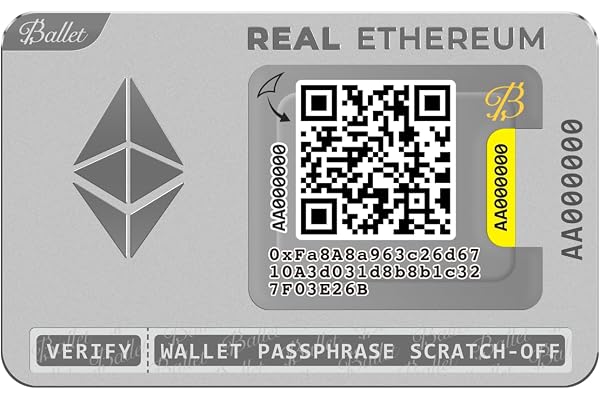 Ballet Real Ethereum – Portefeuille Froid Physique en Acier Inoxydable | 100% Hors Ligne sans Électronique | sans Phrase de Récupération | 1 000+ Cryptos et NFT