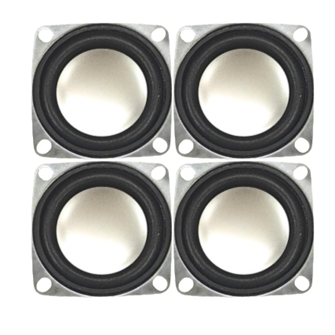 SK Electron Pack of 4 Pcs of 2 inch 4 ohm Silver Cone Full Range Speaker, Woofer for DIY Audio Projects and Kits,